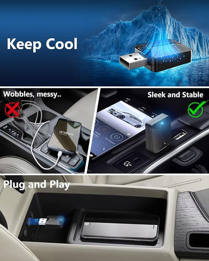 2026 Wireless Carplay Adapter-Android Auto Wireless Adapter 2 in 1, 5.4/6GHz Carplay Bluetooth Adapter Plug and Play Auto Reconnect, Mini Size with USB&Type-C Extension Cable,for iPhone & Android