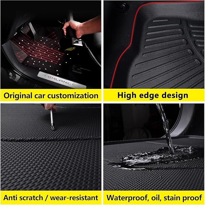 Cargo Mat with Backrest Protection for 2013-2017 2018 Toyota RAV4, TPE All Weather Protection Cargo Liner with Velcro Rear Seats Backrest car Accessories-Black
