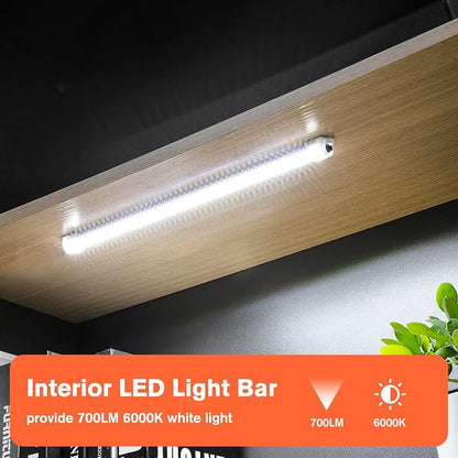 12V Interior LED Light Bar, DC 12V LED Light Strip w/Switch for Car, Trailer, Truck Bed, Van, RV, Cargo, Boat, Cabinet, Slim Enclosed Trailer Lights Fixture, 12 Volt Led Lighting (700LM 6000K)