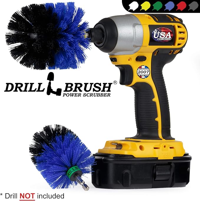 Drill Powered Scrubbing Brush Heads - Professional Boat Detailing Accessories - Aquatic Cleaning Supplies - Tank Scrubbing Brush - Boat Hull Cleaning Tools - Barnacle Busting Brush - Detailing Set