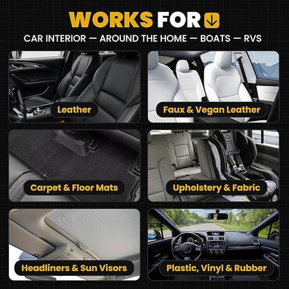 CAR GUYS Interior Car Cleaner for Tough Stains | Stain Remover for Car Seats, Carpet, Upholstery, & Leather | 18 Oz Kit with Microfiber Towel