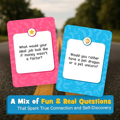 WELL BALANCED Bonding Miles – Road Trip Conversation Card Game for Kids, Teens & Adults, Car Game, Travel Essentials