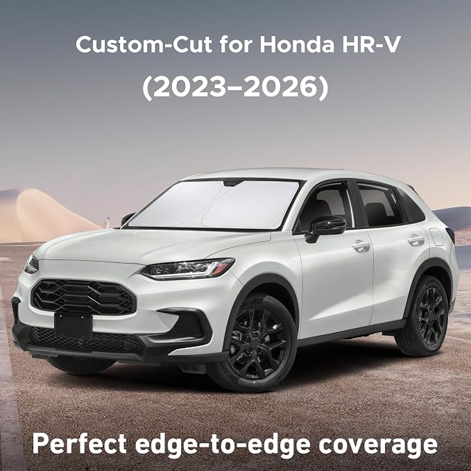 EcoNour Windshield Sunshade Compatible for Honda HRV 2023, 2024, 2025, 2026, Sun Visor for Front Windshield & Window Sun Shade Cover, UV Heat Blocker & Protector, Car Accessories