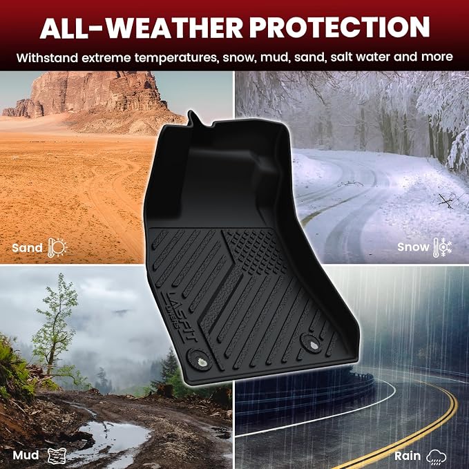 LASFIT Floor Mats & Cargo Mat for Nissan Sentra 2022-2025, Custom Fit TPE All Weather Easy Clean Durable No-Curling Floor Liners for Sentra 2025 2024 2023 2022 Car Mats & Trunk Mat, Black