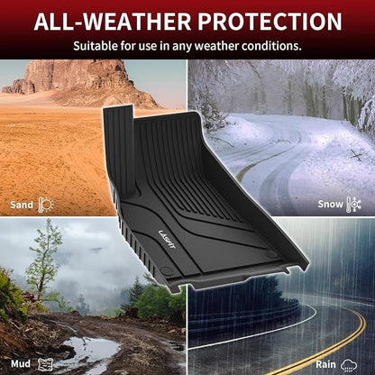LASFIT Premium Extra Thick Floor Mats Fit for Tesla Model S & Model S Plaid 2026 2025 2024 2023 2022 2021, Custom Fit TPE All Weather Floor Liners 1st & 2nd Front Rear Row Car Mats, Black