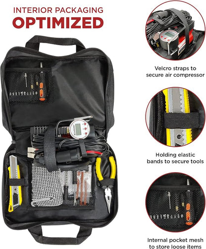 Blikzone Portable Tire Inflator, Flat Tire Repair Kit & Car Air Compressor Tire Inflator with Digital LCD Display, Auto Shut-Off, 12v air compressor, 120 PSI, 25 LPM