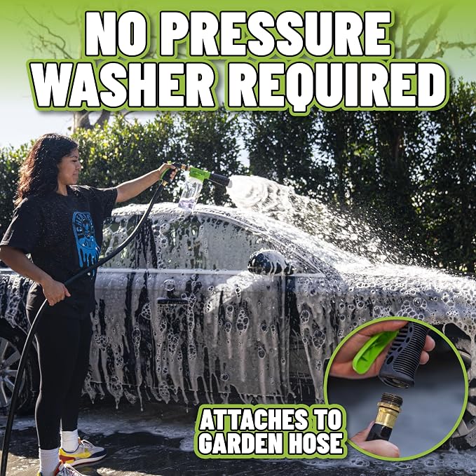 Chemical Guys Foam Blaster 6 Car Wash Gun, Chemical Guys Foam Gun, and Chenille Scratch-Free Microfiber Wash Mitt - Connects to Any Garden Hose for Thick Suds - Safe for Cars, Trucks, SUVs - 2 Items