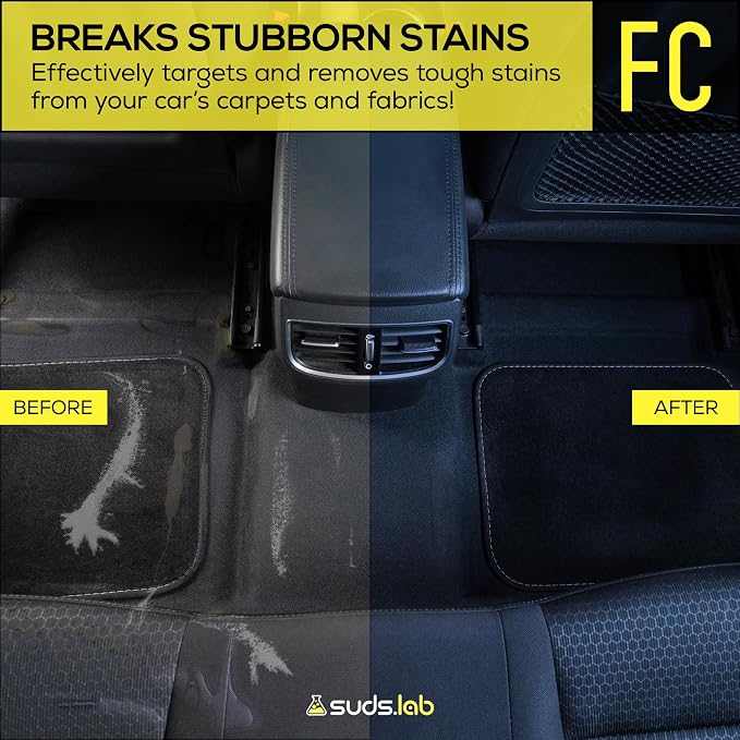 Suds Lab FC Carpet & Fabric Cleaner Interior Upholstery, Car Detailing for Seat, Cloth, Stains and Removes Odor with Clean Fresh Scent, 32oz.
