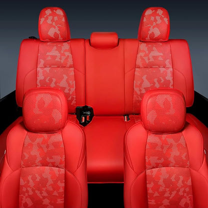 Carlimeki Leather Seat Covers Custom Fit for Tacoma Gen 4th (2024-2026) Double Cab, for SR, SR5, TRD PreRunner, TRD Sport, TRD Off-Road, Limited, Trailhunter - Armrest Covers Included - Fully Covered