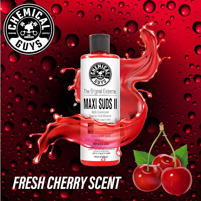 Chemical Guys CWS_101_16 Maxi-Suds II Foaming Car Wash Soap (Works with Foam Cannons, Foam Guns or Bucket Washes) Safe for Cars, Trucks, Motorcycles, RVs & More, 16 fl oz, Cherry Scent
