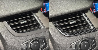 Premium Carbon Fiber Fit for Ford Edge 2011-2014 2012 2013 SEL/Limited/SE/Sport Accessories Car Front Row Both Sides Air Vent AC Vent Outlet Cover Interior Trim Sticker Decal Black 2PCS