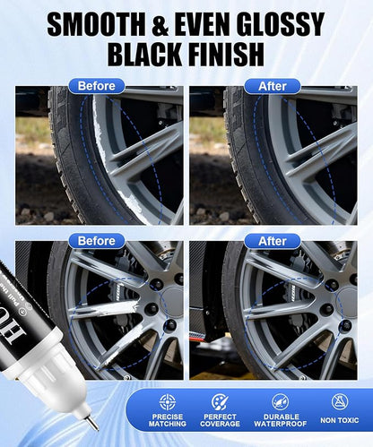 Amiss Full Matte Gray Rim Repair Kit, Wheel Paint and Rim Paint Touch Up Pen for Curb Rash, Universal Alloy Wheel Scratch Repair for Scratches and Scuffs, Car Accessories (Full Matte Gray)