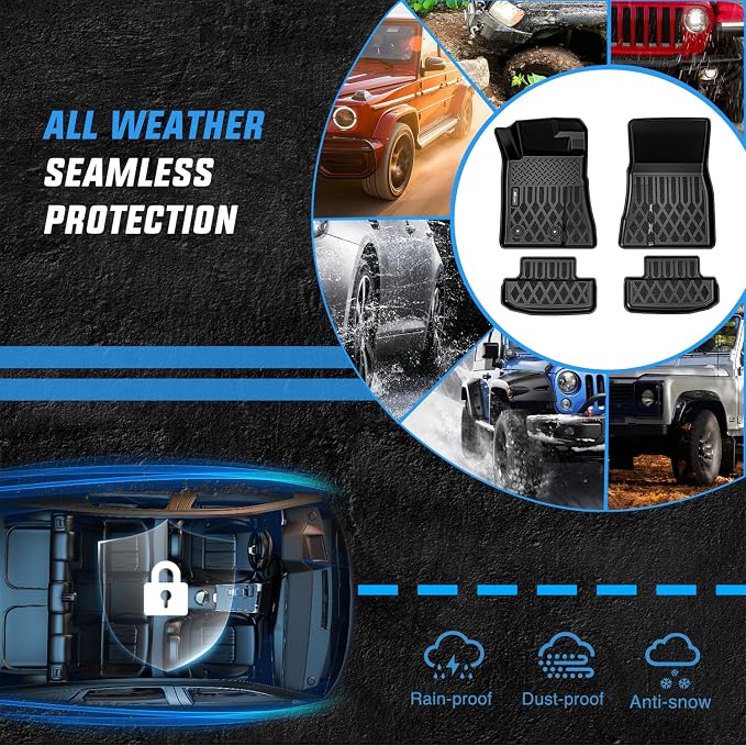 Nilight TPE Floor Mats for Ford Mustang 2015 2016 2017 2018 2019 2020 2021 2022 2023 2024 2025 2026 All Weather Custom Fit Heavy Duty Floor Liners