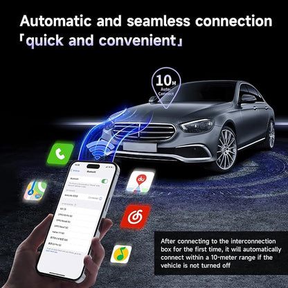 Upgrade Wireless CarPlay Adapter - Converts Wired to Wireless for iPhone, Compatible with iOS 10+ and Cars from 2016, Plug & Play, Stable Control, Mini Size with Extension Cable USB & USB Type-C