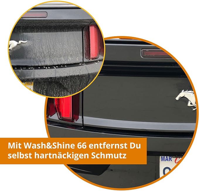 Shinykings Wash&Shine 66 WATERLESS Car Wash | Ultra Car Shine Effect | Powerful Car Soap for All Surfaces | Scratch-Free Car Cleaner | 16.9 fl.oz.