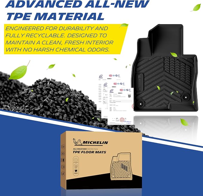Michelin Vehicle Mats, All-Weather TPE Custom Fit Liner for 2017-2025 Mazda CX-5 (4 Piece), Premier