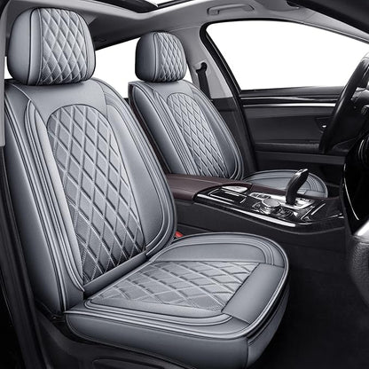 MIROZO Front Seat Covers Gray,2PCS Leather Car Seat Covers Waterproof Automotive Seat Covers Car Seat Protector Universal Seat Covers for Most Sedan SUV Pick-up Truck(Grey,2PCS)