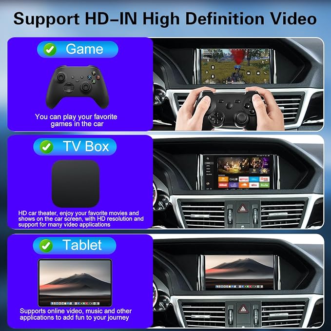 Gen3 NTG4.0 Wireless Carplay Android Auto Adapter for Mercedes Benz C E CL CLS S SL Class W204 W211 W219 C216 R230 W221 Support YouTube, Mirrorlink, Reverse Camera (Add HDMI)