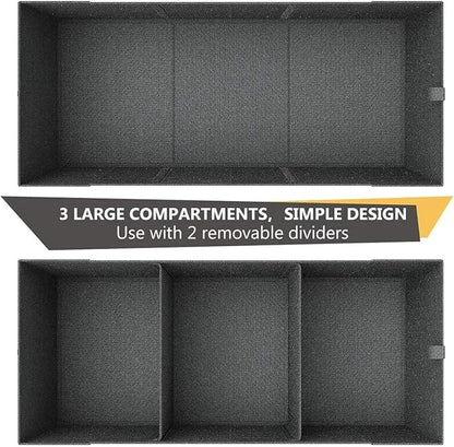 MIU COLOR Trunk Organizer for Car, 12 Pockets Sturdy Car Organizer for SUV, Non-Slip Bottom, Folded Trunk Storage Organizer for Sedans, Van, Jeep, Grocery, Large 3 Compartments, Dark Gray 32"×13"×10"