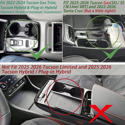 HGWEI Center Console Organizer Compatible with 2022-2024 Hyundai Tucson & Santa Cruz 2022-2025 Interior Accessories Armrest Storage Box Insert Tray (Not for 2025 Limited/Hybrid/Plug-in Hybrid) Red