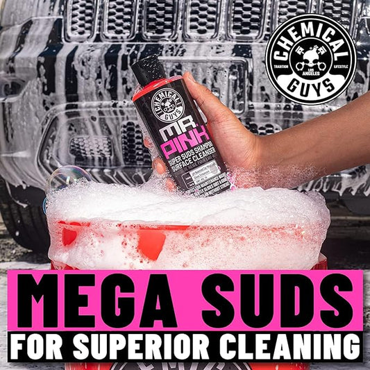 Chemical Guys Mr. Pink Car Wash Soap - 16 oz Super Suds Foaming Car Wash Soap for Cannon, Blaster, or Bucket Washing - pH Balanced, Safe on Wax, Sealant, Ceramic, and Clear Coat Finishes