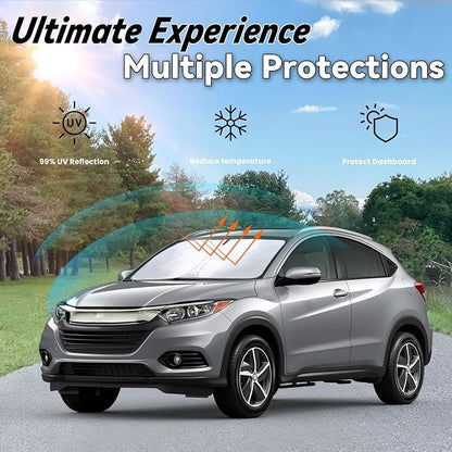 Windshield Sun Shade for 2023-2026 Honda HR-V (LX Sport EX EX-L), Car Front Window Sunshade with 240T Sun Visor Protector Blocks UV Rays Heat Sun Shield Accessories(Honda HRV)