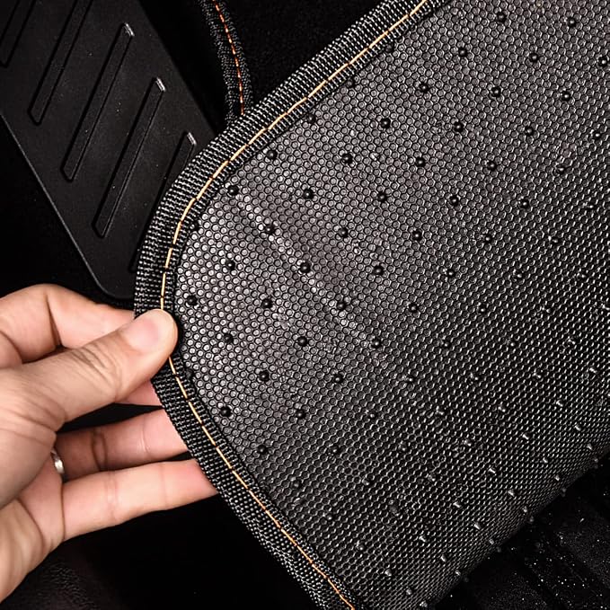 CAR PASS Waterproof Car Floor Mat, Universal Fit Car Mats with Driver Heel Pad, Leather Car Carpet, Anti-Slip Nibbed Backing Floor Mats for SUV, Vans,Sedan,Truck, Automotive Set for Women (Orange)