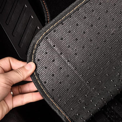 CAR PASS Waterproof Car Floor Mat, Universal Fit Car Mats with Driver Heel Pad, Leather Car Carpet, Anti-Slip Nibbed Backing Floor Mats for SUV, Vans,Sedan,Truck, Automotive Set for Women (Orange)