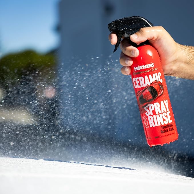 Mothers California Gold Ceramic Spray & Rinse Wax, 16 oz. - Water-Activated Touchless Quick Coat, Spray On Hose Off, Super-Hydrophobic, Drying Aid, Booster, Topper (05646)