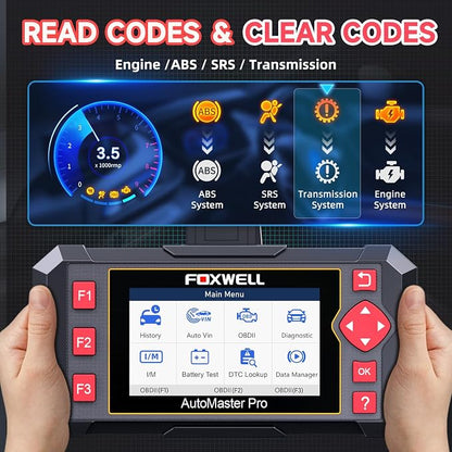 FOXWELL OBD2 Scanner Diagnostic Tool NT604, ABS/SRS/Transmission/Check Engine Code Reader for Cars and Trucks, 2026 diagnostic scanner for all vehicles, EN/ES Ver., Lifetime Update, Live Data, AutoVIN