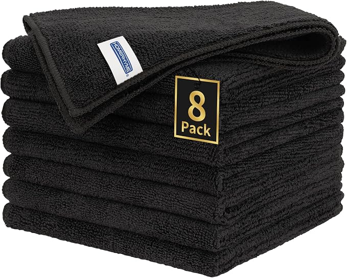 Microfiber Cleaning Cloth, Premium 8 Pack Cleaning Towels, Lint-Free & Streak-Free Ultra Absorbent, 300GSM Reusable Microfiber Towel for Cars Shop Garage Home and Kitchen, 12.6" x 12.6"