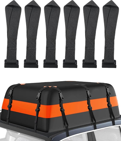 6PCS Roof Rack Straps,Car Accessories Universal Rooftop Cargo Tie Down Hook Straps,Automotive Roof Cargo Carrier Door Hook,Secures Any Car Roof Luggage Bag,Suitable for Most Car Models