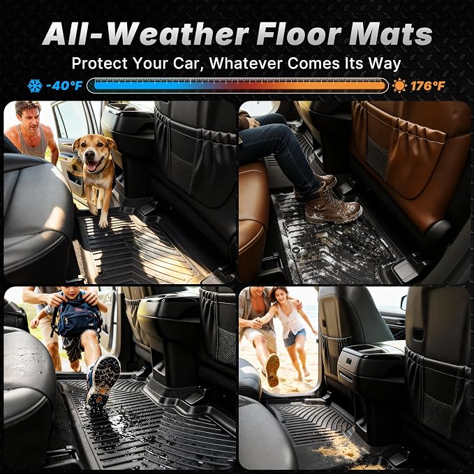OEDRO Upgraded Floor Mats Fit for 2024-2025 2026 Subaru Crosstrek/Impreza Accessories, TPE All-Weather Crosstrek Floor Liners 1st & 2nd Row & Trunk Mat, Black