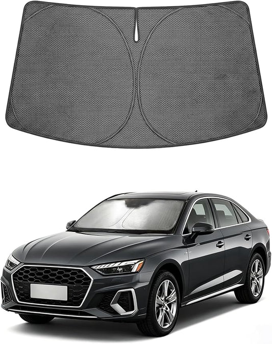 Proadsy Windshield Sun Shade Custom Fit Audi A5 2025-2026 Ice Crystal Black Front Window Sunshade UV and Heat Blocker Foldable Visor Keeps Car Cooler for Summer Parking and Daily Use