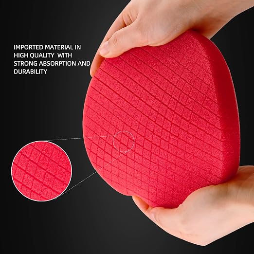 Red T10 Ultra-Fine Finishing Polishing Pad, SPTA 3Pcs 6.5 Inch Face for 6 Inch 150mm Backing Plate Compound Buffing Sponge Pads for Car Buffer Polisher Compounding, Polishing and Waxing -X00224R6B3