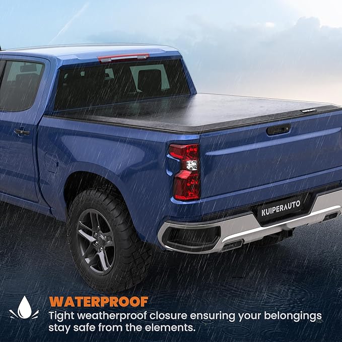 KUIPERAUTO 6.5FT Roll-Up Soft Vinyl Truck Bed Tonneau Cover Compatible for 99-06 Chevy Chevrolet Silverado/GMC Sierra 1500 2500 3500 HD (07 Classic Only) Fleetside -78 Inch