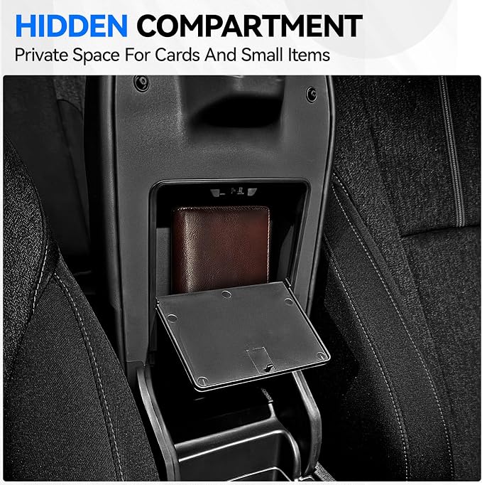 2PCS Center Console Organizer Tray for 2026 2023-2025 Honda Accord Gen 11th Accessories, Armrest Storage Box and Hidden Storage Organizer for Accord LX EX Sport EX-L Sport-L Touring Hybrid & Gas
