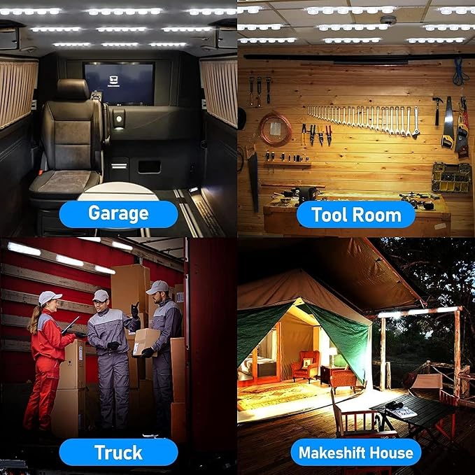 Linkstyle 12V Van Interior Lights, Super Bright 90 LEDs 3030 200LM Ceiling Dome Lamp Lights for Christmas Inflatables Van RV Trailer, 15 Modules Replacement Lights Strip White