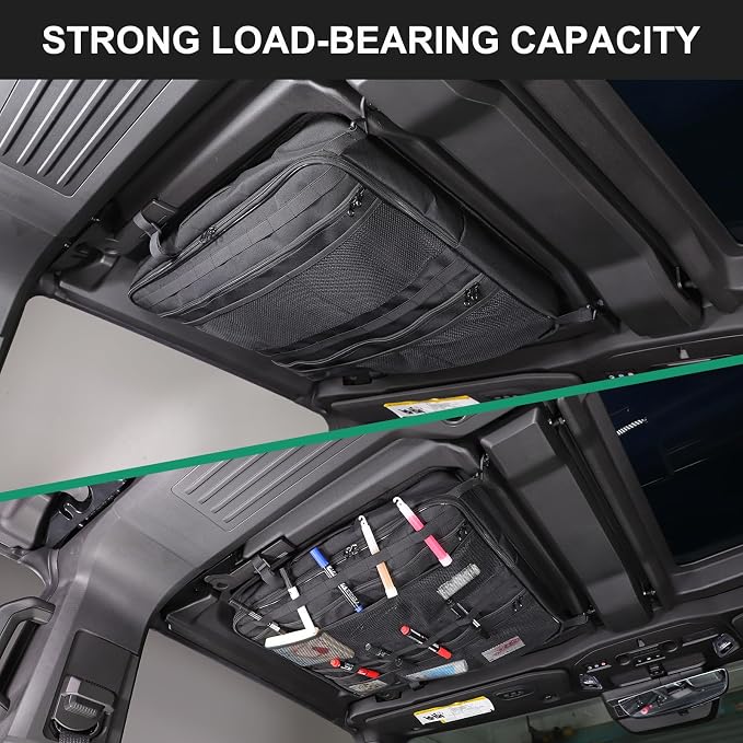 Car Sunroof Organizer Bag Compatible with 2024 2025 2026 Hummer EV Hardtop Roof Panel Storage Bag Waterproof Foldable Multi-Function Car Rooftop Carrier Sunroof Storage Bags (Front Left Side)