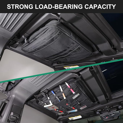 Car Sunroof Organizer Bag Compatible with 2024 2025 2026 Hummer EV Hardtop Roof Panel Storage Bag Waterproof Foldable Multi-Function Car Rooftop Carrier Sunroof Storage Bags (Front Left Side)