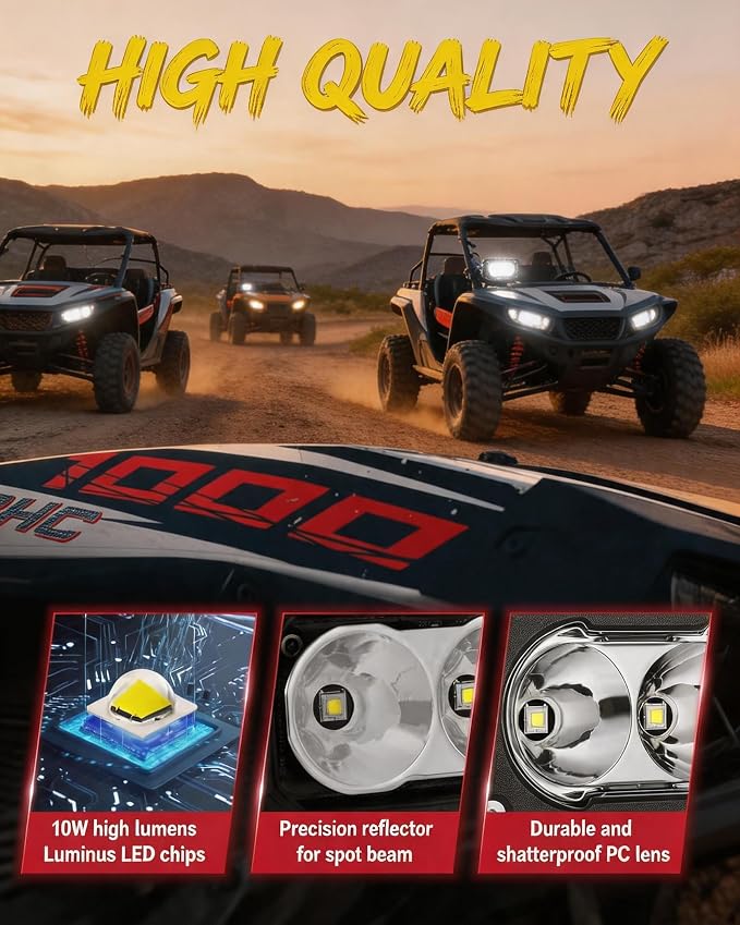 2PCS 3 Inch LED Pod Lights 40W Small Surron Driving Lights | Spot Beam Off Road 4x4 CREE Ditch Lights Super Bright Work Light Cube LED Bumper Lights Fog Light for Truck ATV Motorcycle