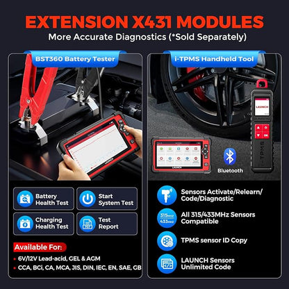 LAUNCH X431 CRP919E OBD2 Scanner, 2026 Bidirectional Scan Tool as CRP919EBT, CANFD/DoIP/FCA SGW, ECU Code, 35+ Service, Active Tests, All-in-One Full System Diagnosis, BST360 & i-TPMS, 2 Year Update