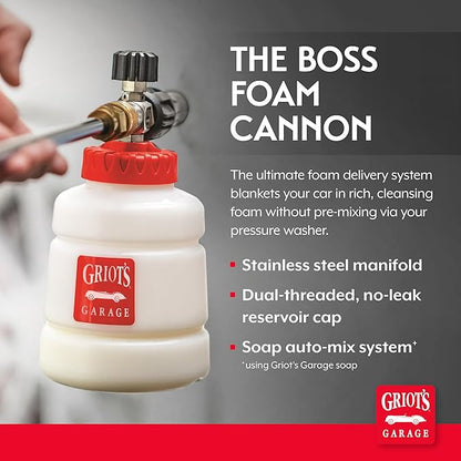 Griot’s Garage The BOSS Foam Cannon for Car Washing and Detailing, Pressure Washer Foam Gun