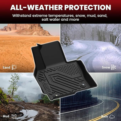 LASFIT Floor Mats & Cargo Trunk Mat for Mazda CX5 2013-2016 (Not fit Models Produced After 2016.5) Custom Fit TPE All Weather Full Set Automotive Car Liners Accessories, Black