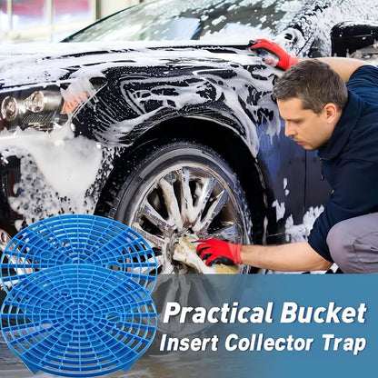 Tallew Car Wash Bucket Insert Grit Traps for Car Washing Detailing Kit Accessories Cleaning Tool Fits 12 Inch Diameter Bucket or 3-5 Gallon(Blue,4 Pieces)