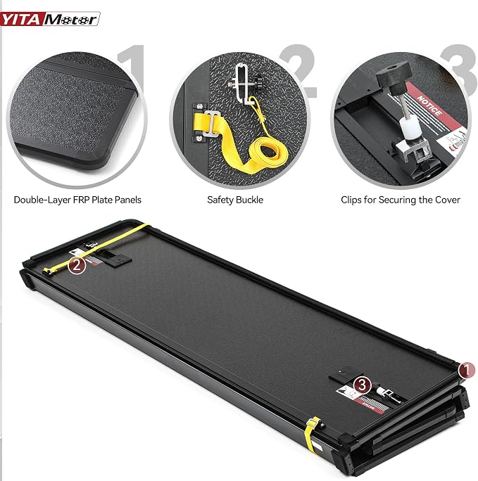 YITAMOTOR Quad Fold Hard Truck Tonneau Cover Fits for Chevy Silverado/GMC Sierra 1500 New Body Style 2019-2026 with 5.8ft Bed w/o Multi-Flex Tailgate, Heavy-Duty Aluminum Alloy Bed Cover