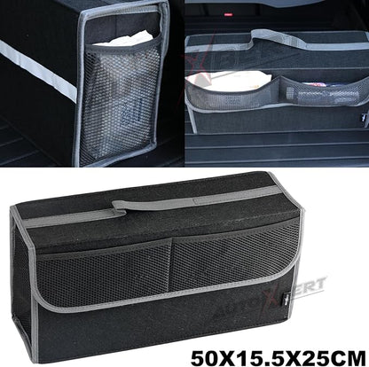 Car Trunk Organizer,Soft Felt Car Bag Organizer 20x6.11x10 inch Folding,for Honda CRV Civic Accord Ford Focus Fusion Toyota RAV4 Jeep SUV/Truck/Sedan/Van