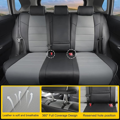 Lolcar Rav4 Seat Covers Custom Fit for Toyota Rav4 2019 2020 2021 2022 2023 2024 2025 LE,XLE,XLE Premium,Limited, Leather Truck Seat Cover Full Set for SUV,Faux Leather(Black/Gray)