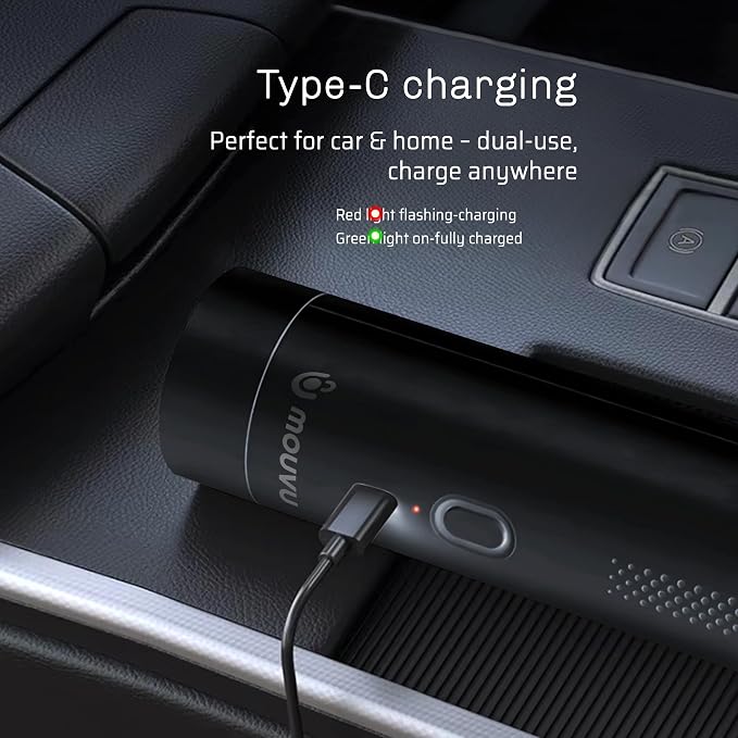 Portable Mini Cordless Car Vacuum with 16000pa, Blow & Suction 2 in 1, Type-C Charge, 2 Suction Modes, Handheld, Office Desk, Couchs, Hidden Areas
