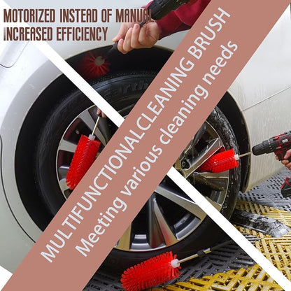 Wheel Brush, Soft Drill Wheel Cleaner Brush, Highly Dense and Durable Rim Cleaner Brush for Wheels, Rims, Engines, Exhaust,Motorcycles